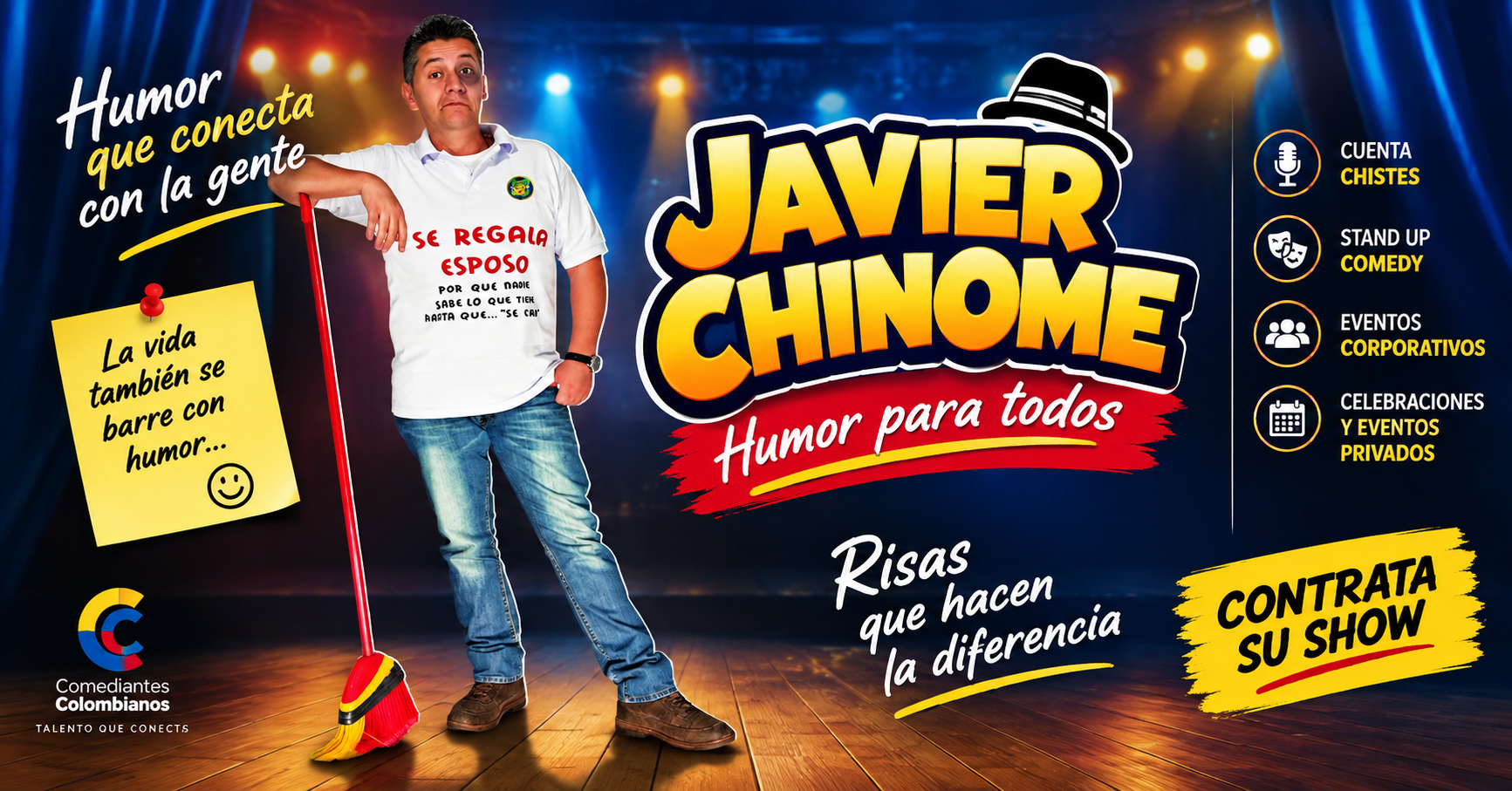 Javier Chinome humorista colombiano para eventos