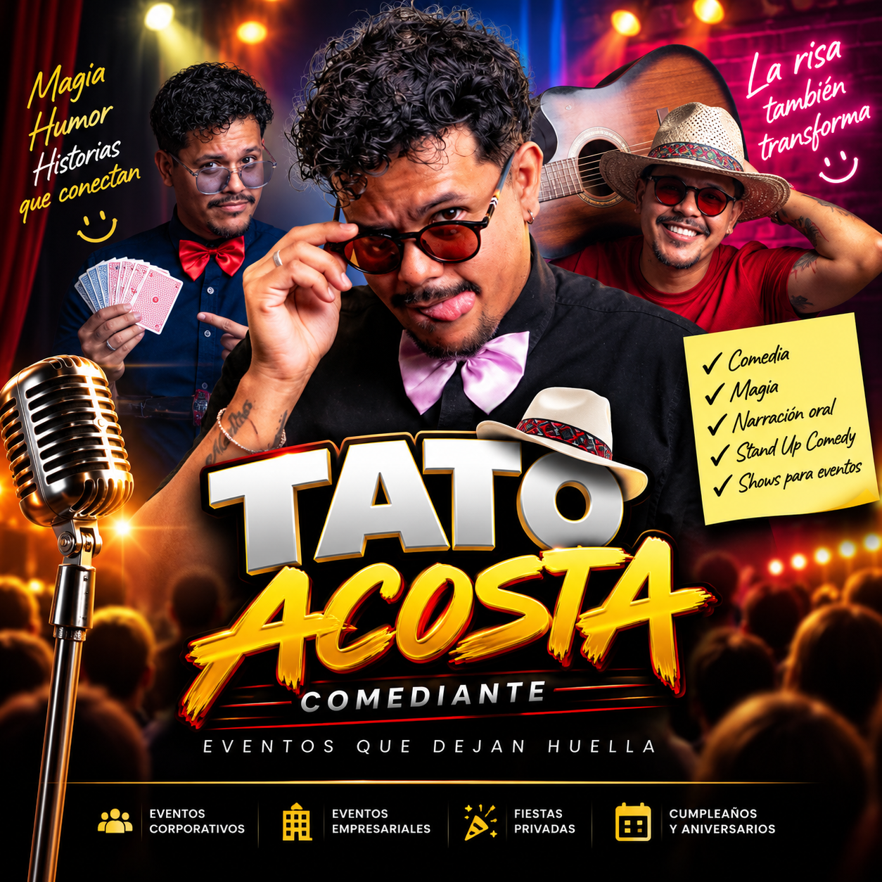 Tato Acosta comediante para eventos